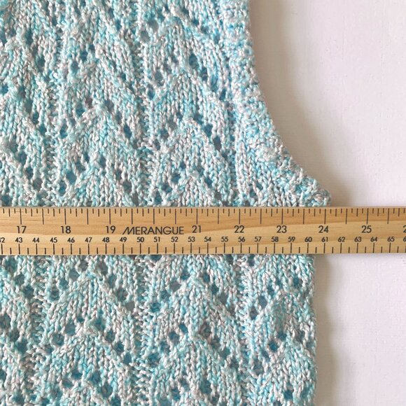 Vintage Knit Sweater V Neck Vest Scandi Copenhagen Coastal Grandma Cottagecore - Picture 5 of 9